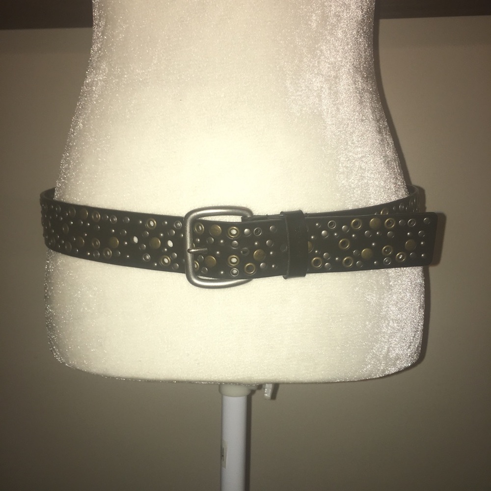 Brown Leather silver & brass accents